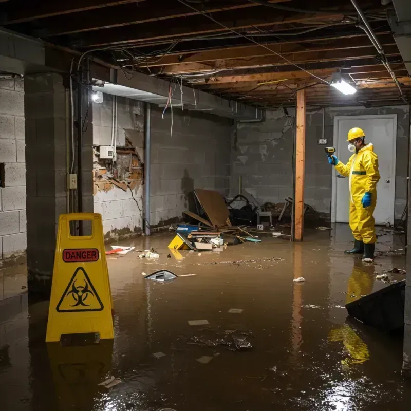 Flooded Basement Electrical Hazard in Saint James, NC Property